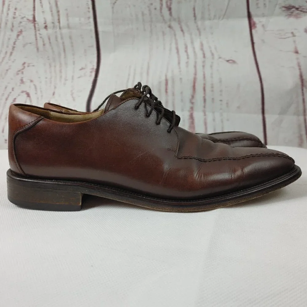 Pronto Uomo FIRENZE Made In Italy Oxford Lace Up Brown Leather Men's Sho…